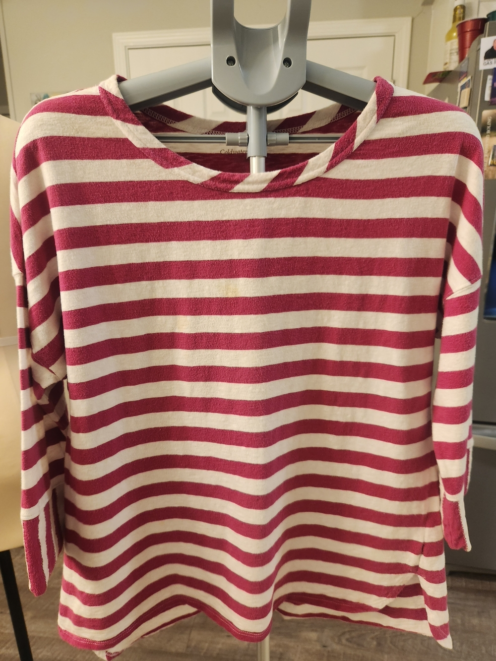 Coldwater Creek Pink and White Striped Long Sleeve Top
